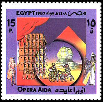 Egypt 1987. Performance of Aida at Memphis, with the Sphinx in the background. 